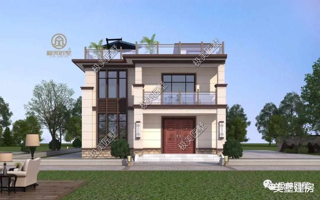 首付比例|屋后不开窗的二层现代风,造价不高,家人看了都喜欢