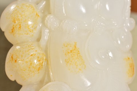 和田玉籽料|和田玉籽料灵芝摆件