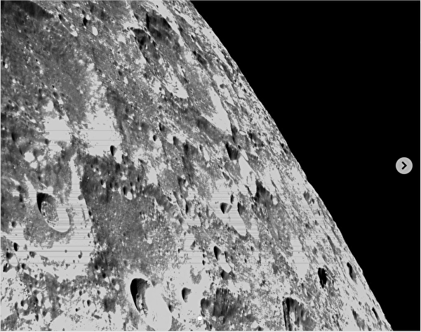 NASA发布新月球照 其表面陨石坑清晰可见
