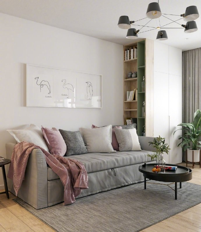 38平米小户型单身公寓，一进门就被迷住，配色太漂亮了，百看不厌