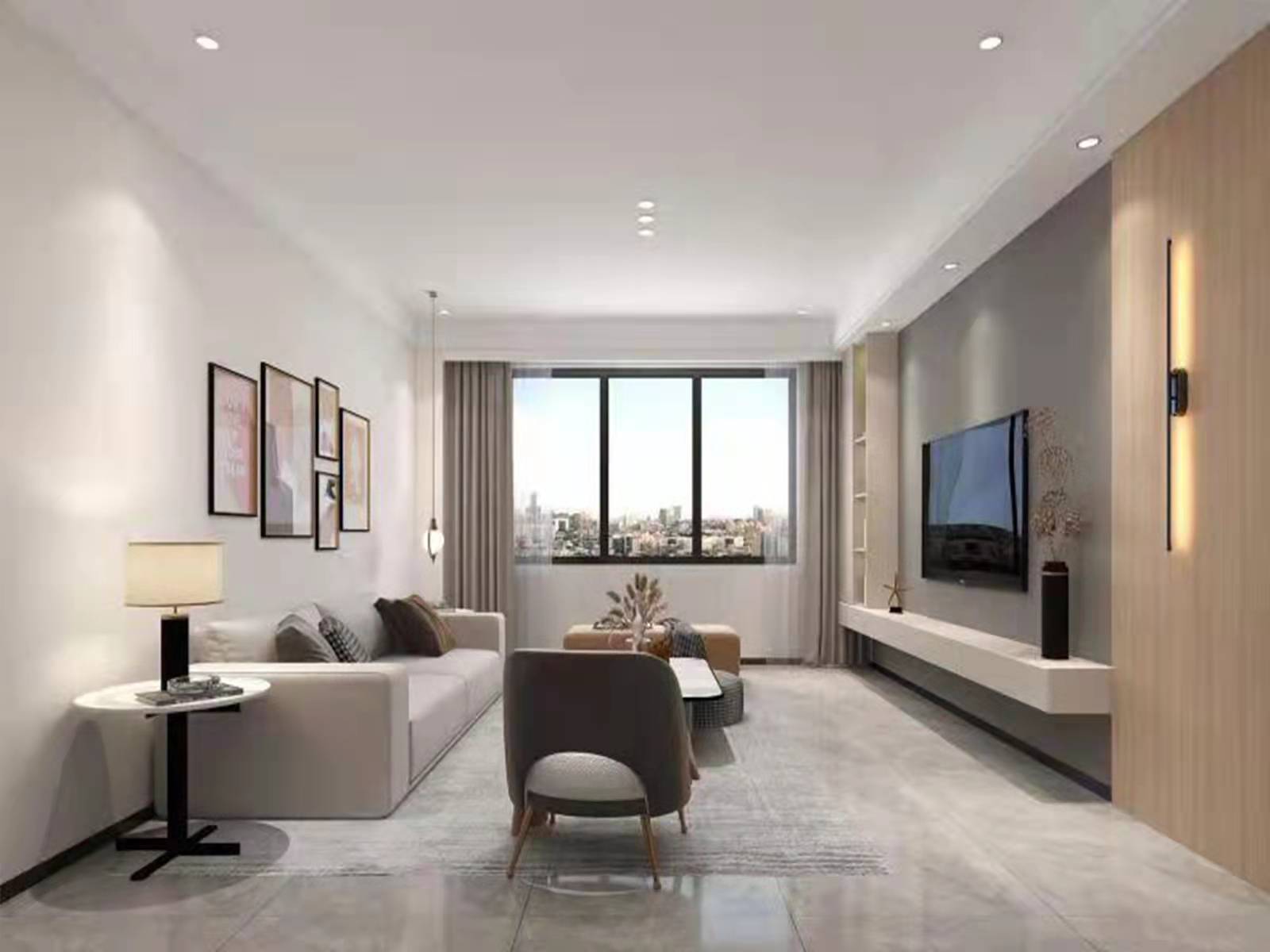 【鲁班装饰】滇池名门110㎡现代风格,光影交错