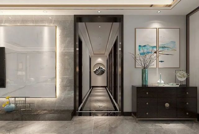 175平米的新中式风格,看到客厅后,被深深吸引,大气和韵味并存