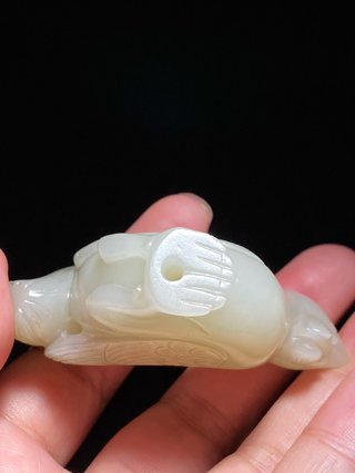 |清乾隆 和田玉籽料 白玉 玉鸡 挂件 把件