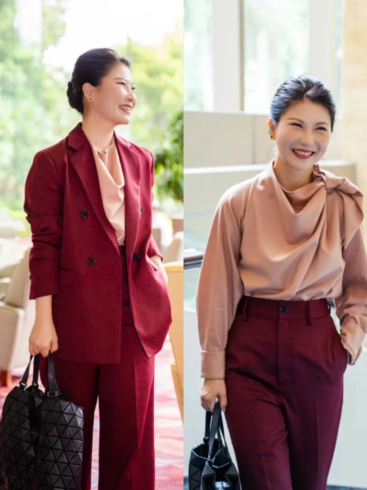 唐嫣 “老来俏”的中年女人，穿西服除了注重内搭下装，还有发型与体态