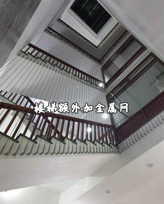 这是聪明人,给楼梯护栏外加装一层金属网,实现双重防护,更安全