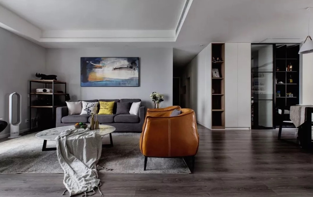135平现代简约,客厅和书房相连,最大化利用空间!
