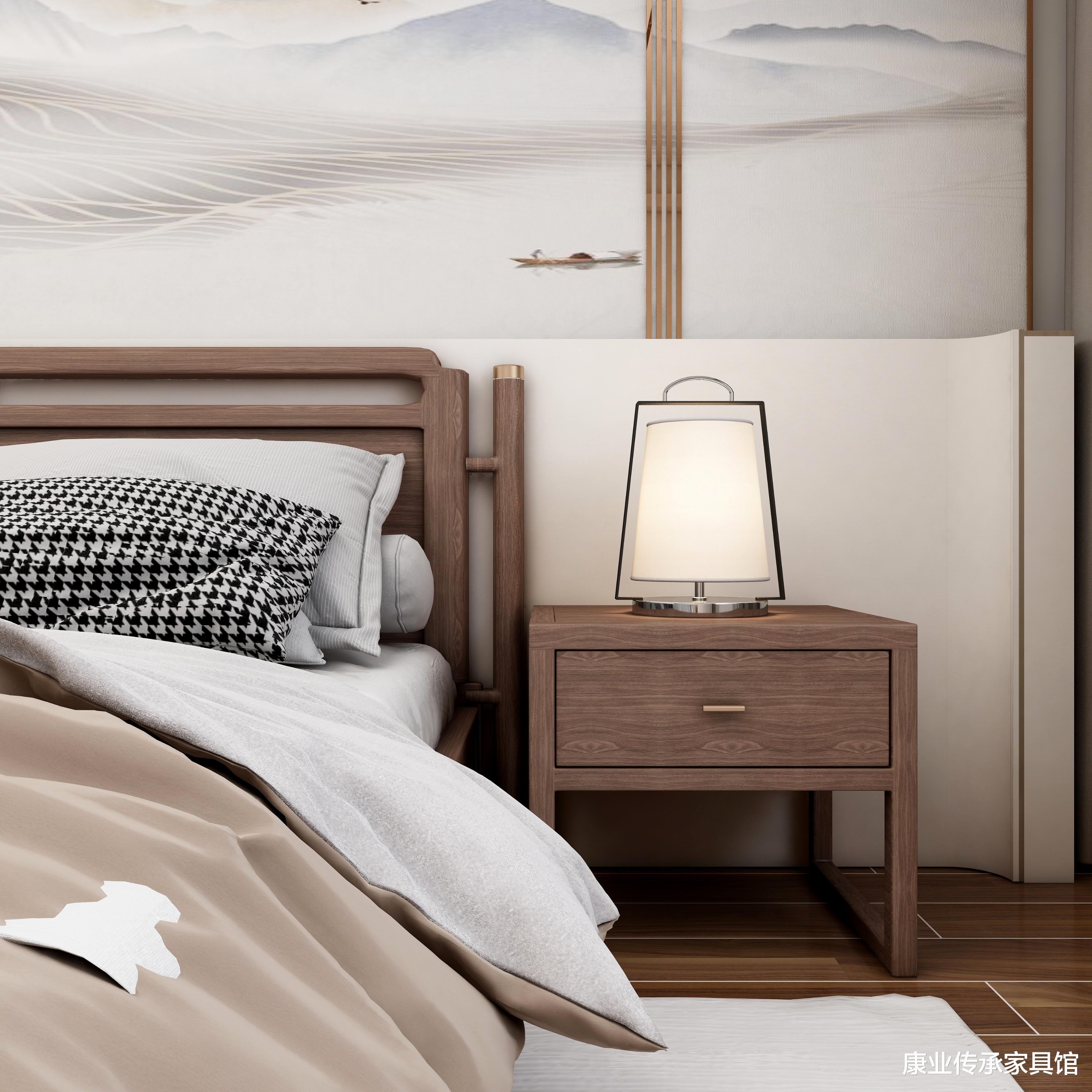 前卫又典雅的轻奢新中式卧室,打造极简雅致的视觉审美