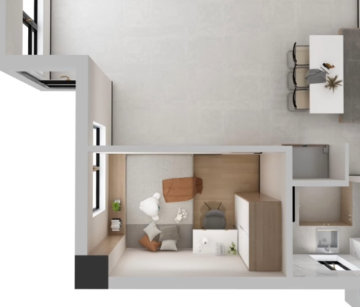 56平米老破小,爆改小三居。