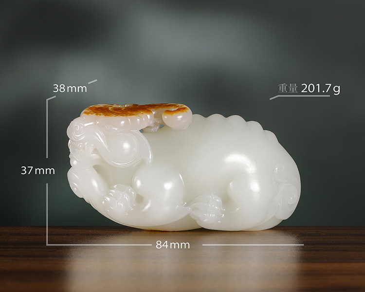 玉雕|「璞玉雅藏」和田玉籽料 红皮白肉 招财貔貅 海派玉雕大师黄杨洪作品