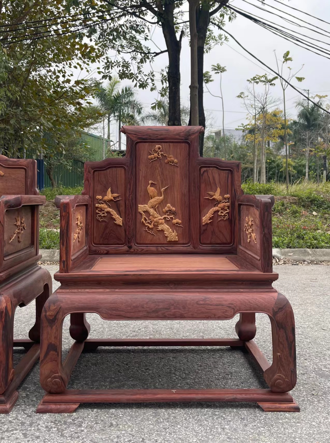 国标红木花枝沙发，原木白胚展示，半成品毛胚干净