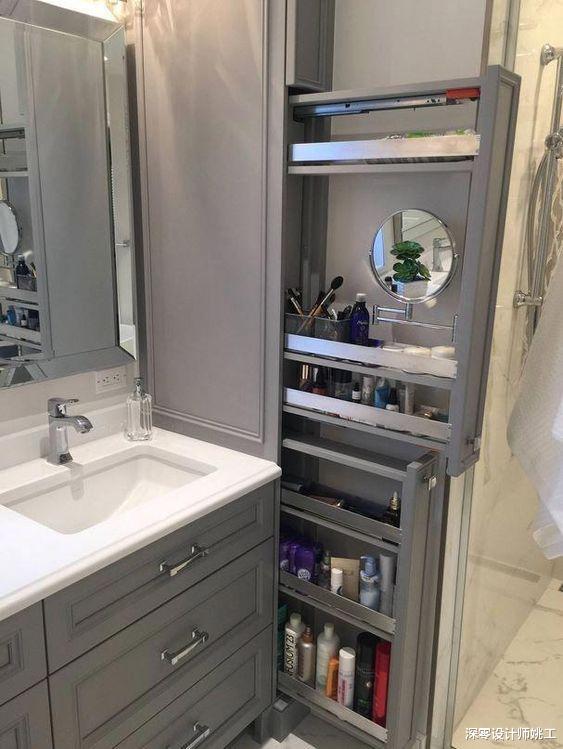 梳妆区单独规划成区太占地方?从这洗漱区4方面入手,好用又省时