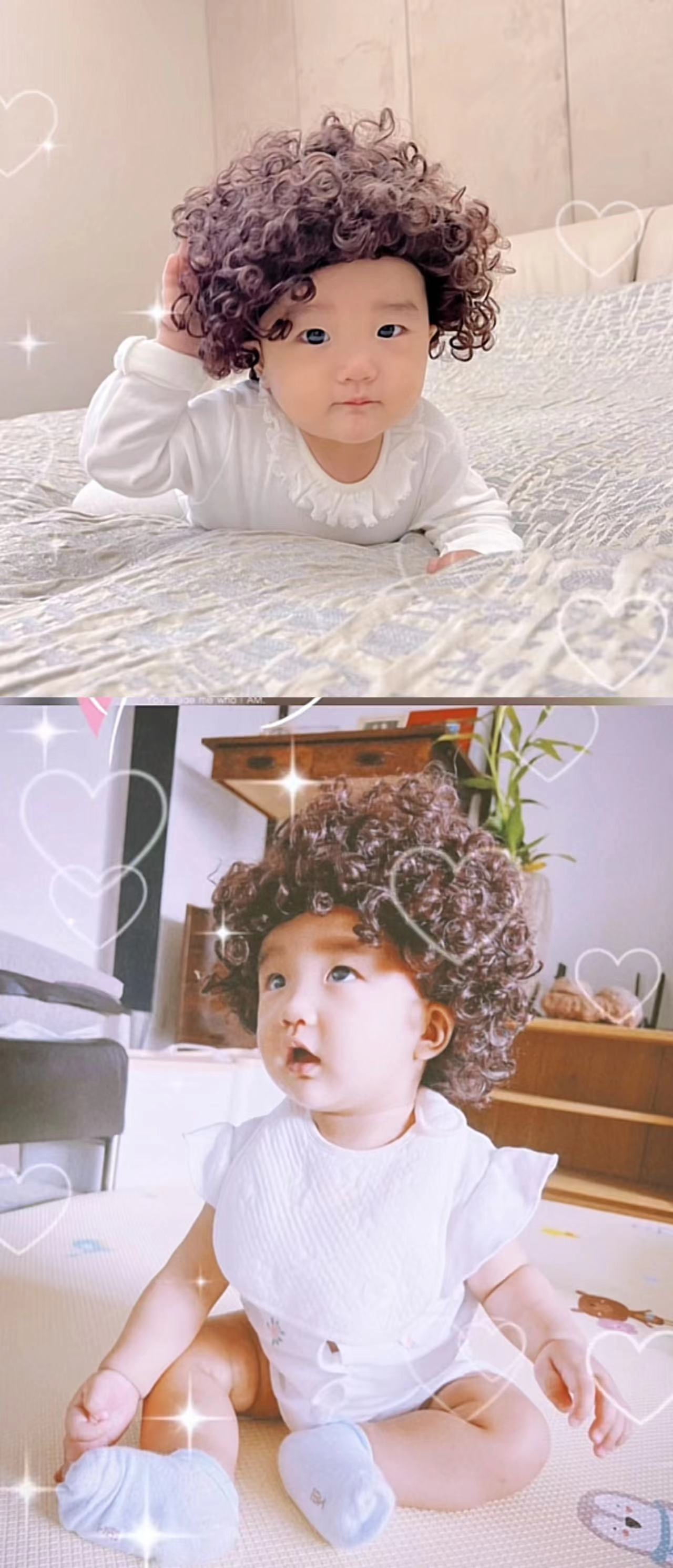 李亚鹏|李亚鹏夫妇给小女儿戴假发,1岁夏夏长发飘飘,太像童年姐姐李嫣