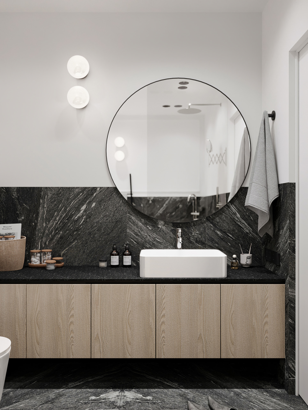 78㎡现代公寓一体式壁面覆盖壁龛形成视觉上的连续