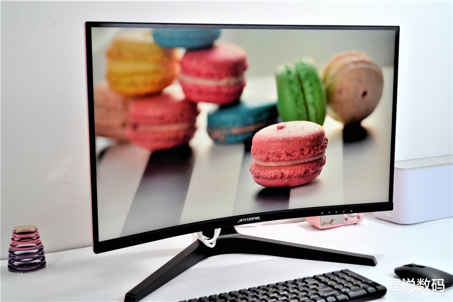 显示器|蚂蚁电竞ANT27TQC,颜值出众的梦幻粉配色,1000R曲率高刷显示器