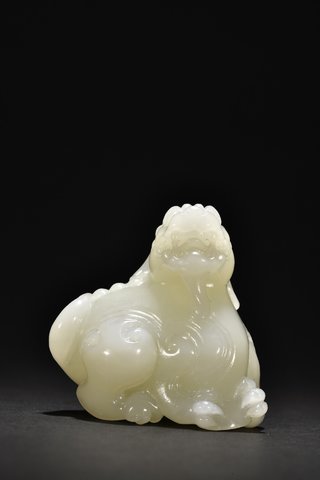 元青花|和田玉瑞兽摆件