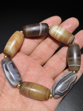 玛瑙|藏传 千年:老缠丝玛瑙 手串珠子