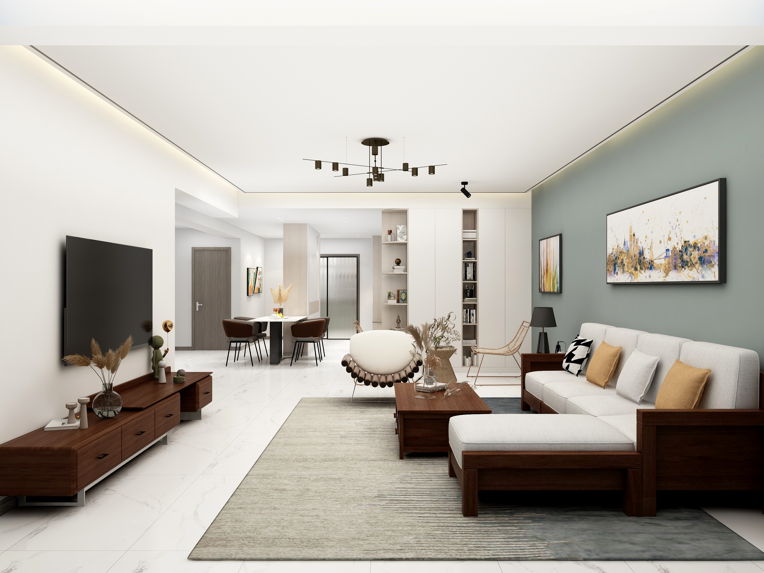 兰州城市人家金色家园160平米现代风格