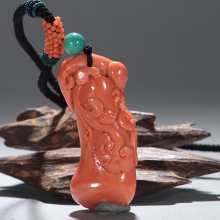 |回流-珊瑚雕如意螭龙挂件