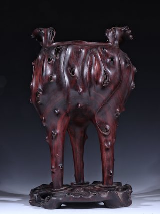 小叶紫檀|晚清 小叶紫檀双耳香炉