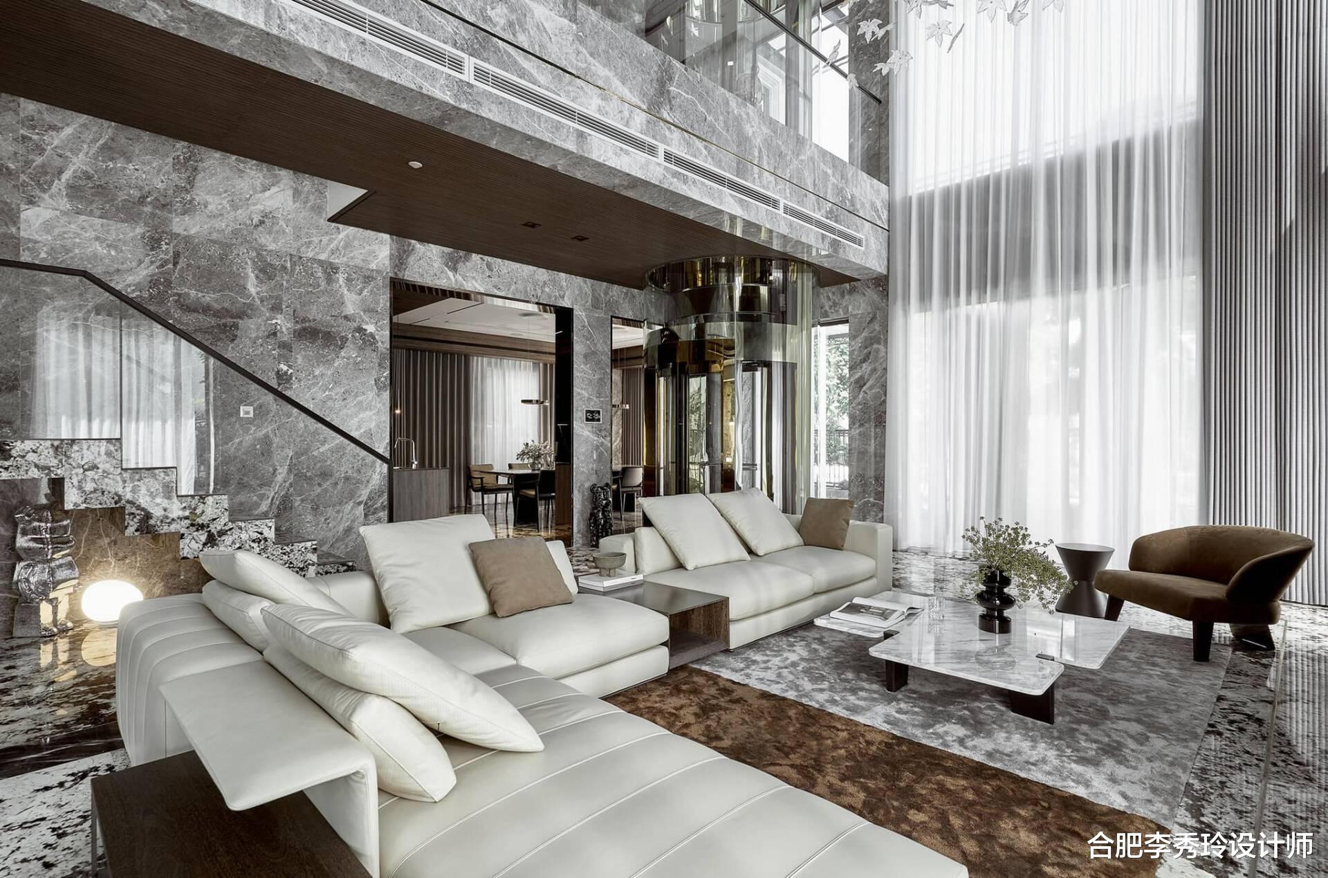 360㎡别墅,大理石像“不要钱”整栋上墙,装修越看越像星级酒店