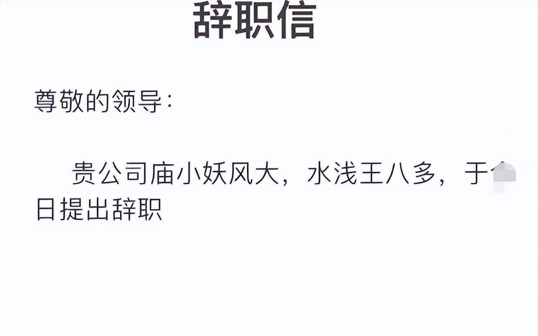 00后毕业生辞职信走红，连面子话都省了，属实是没把老板当回事