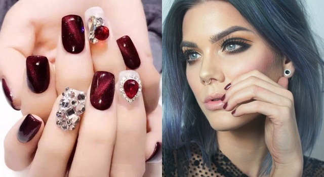 玫瑰 干燥玫瑰花、咖啡拉花、六角雪花!最新冬日美甲让你舍不得戴手套