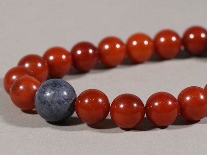 蜜蜡|清 蜜蜡十八子手持。