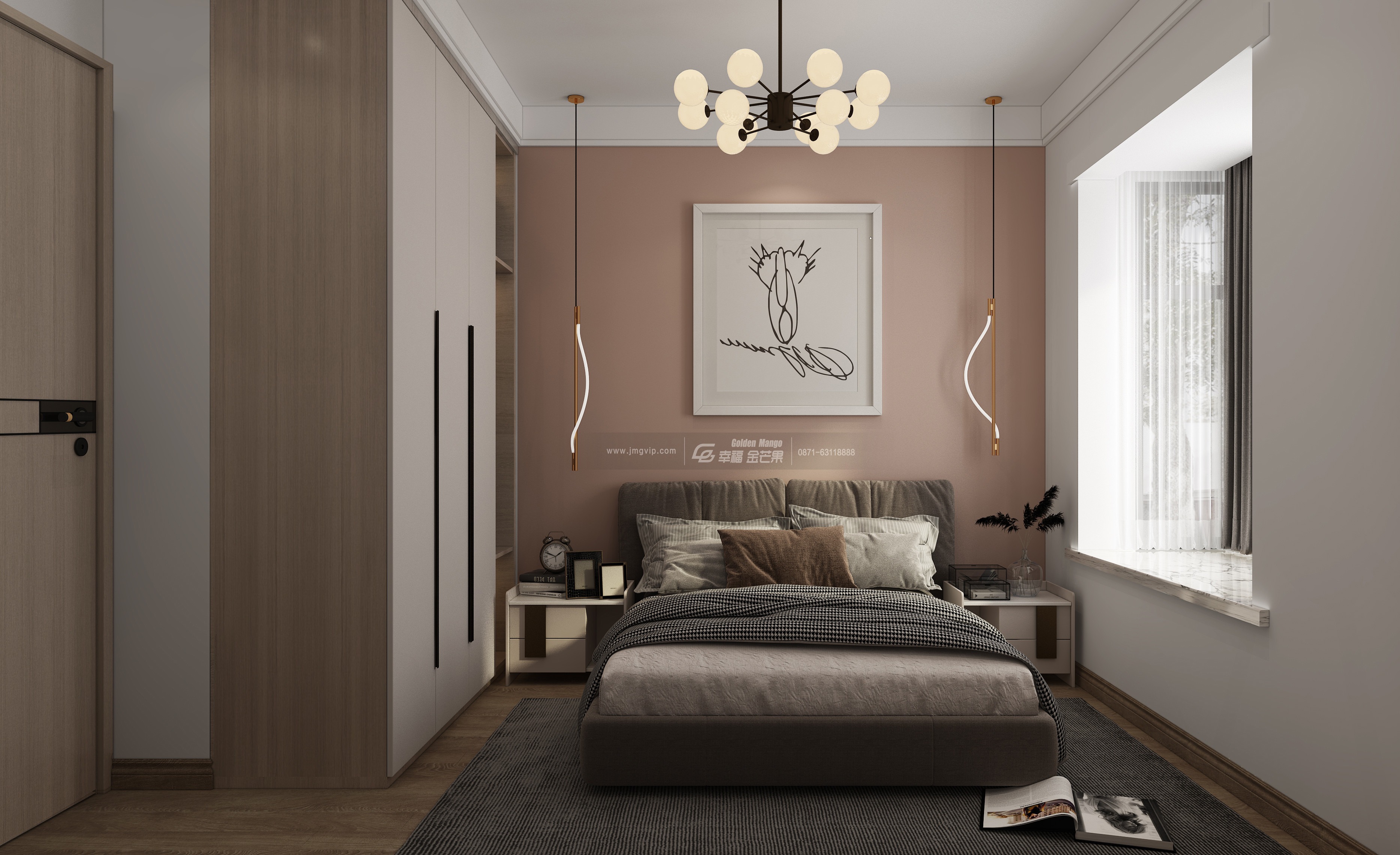 润城第五大道148㎡现代风格:暖橙色家居的魅力,越住越舒服