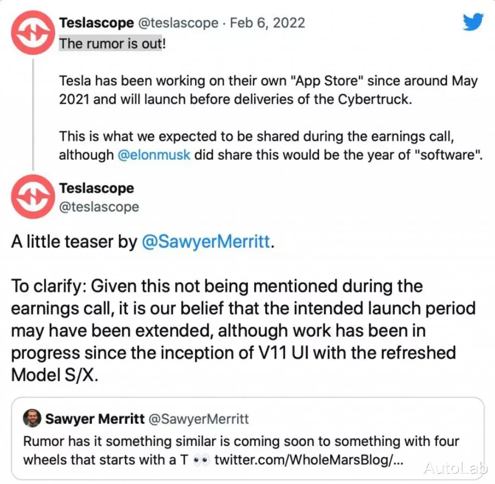 特斯拉|APP挖掘机 | 特斯拉或推车载应用商店,安卓、IOS颤抖吧