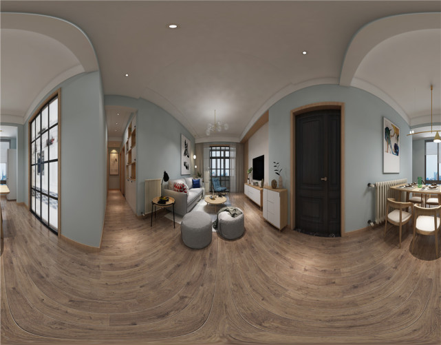 115平现代风三居室,玄关简单大方白色的主色调很美