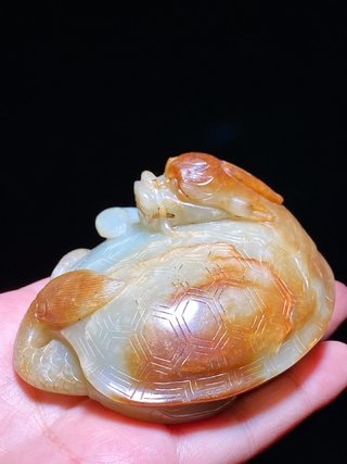 和田玉籽料|清 和田玉籽料 玄武 摆件