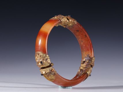 |旧藏【老玛瑙包银 手镯】