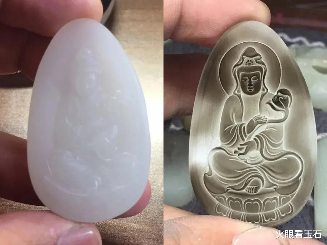 雕刻|给和田玉画上烟熏妆,仙气逼人,这也太美了吧