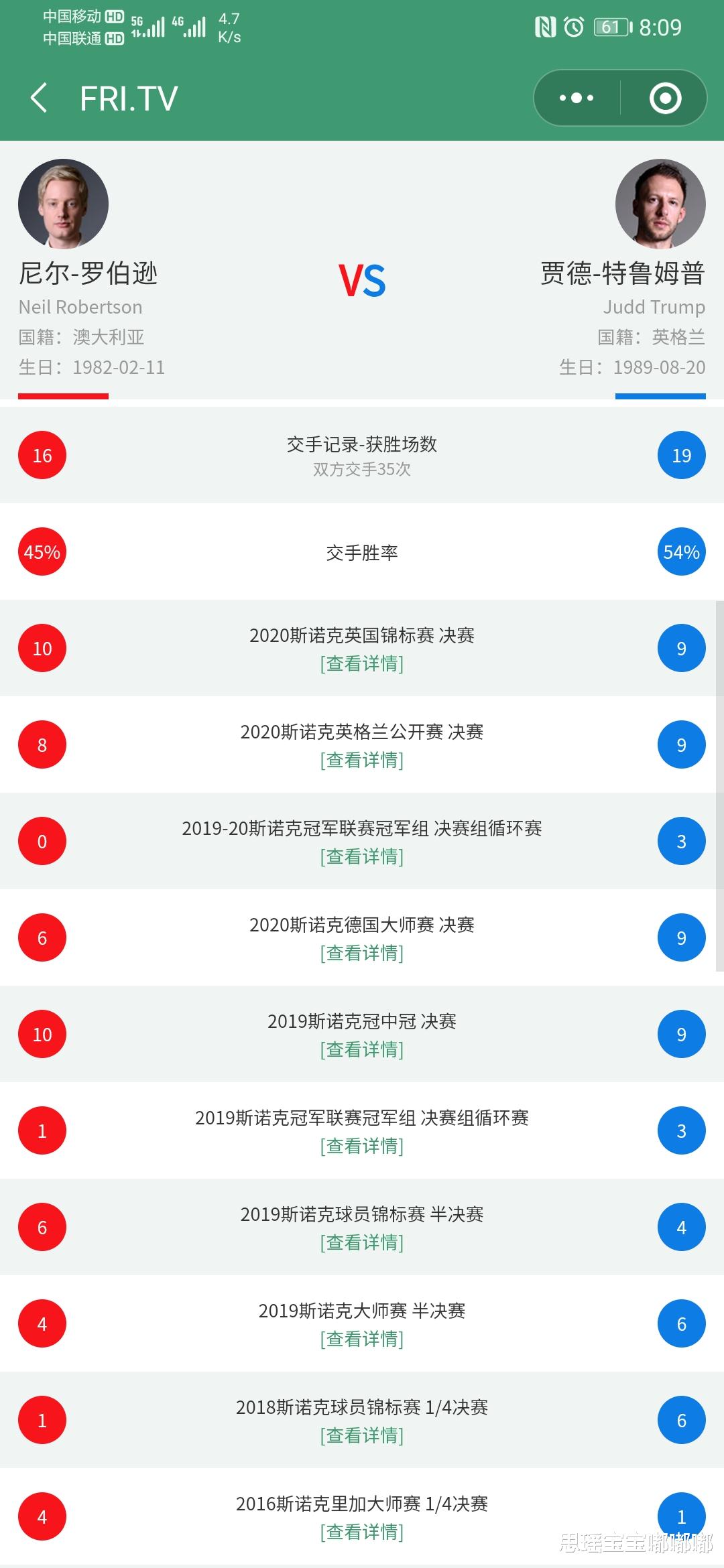 尼尔·罗伯逊|威尔士赛四强争夺！尼尔罗伯逊难阻特鲁姆普！80后第一人激烈争夺