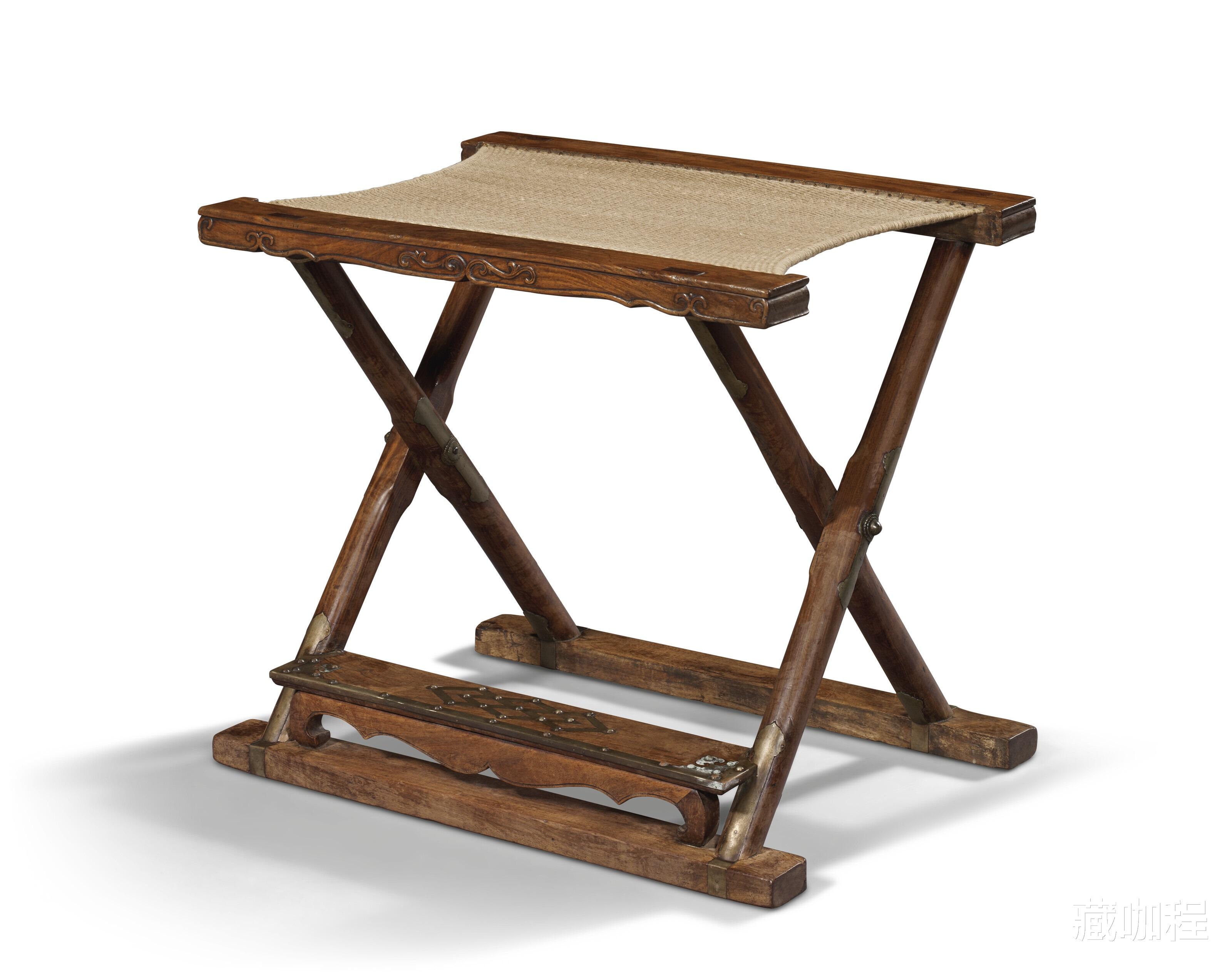 |鼓腿彭牙壸门脚踏,黄花梨大交杌估价百万港元