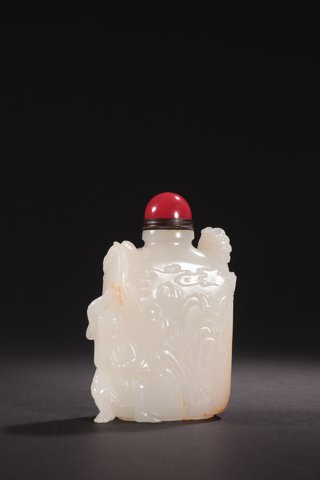 降龙罗汉|清-和田玉籽料“降龙罗汉”鼻烟壶