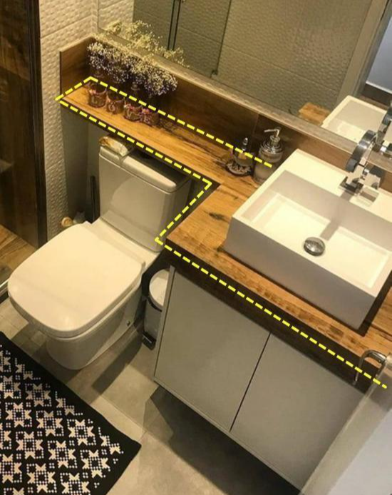 早知道洗漱台要多做一截，我就照做了！15公分宽，置物好放好取