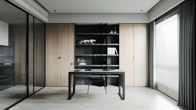 110㎡极简，木质感+水泥灰，营造低调简约的美