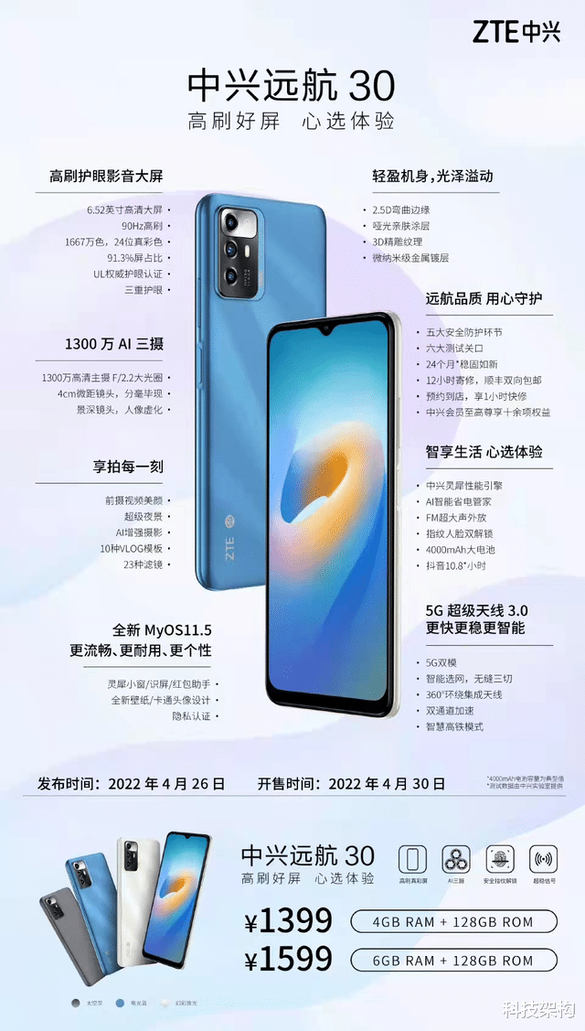 中兴|中兴发布三款中端机，配置性价比一般，即将到来的Axon40足够惊艳