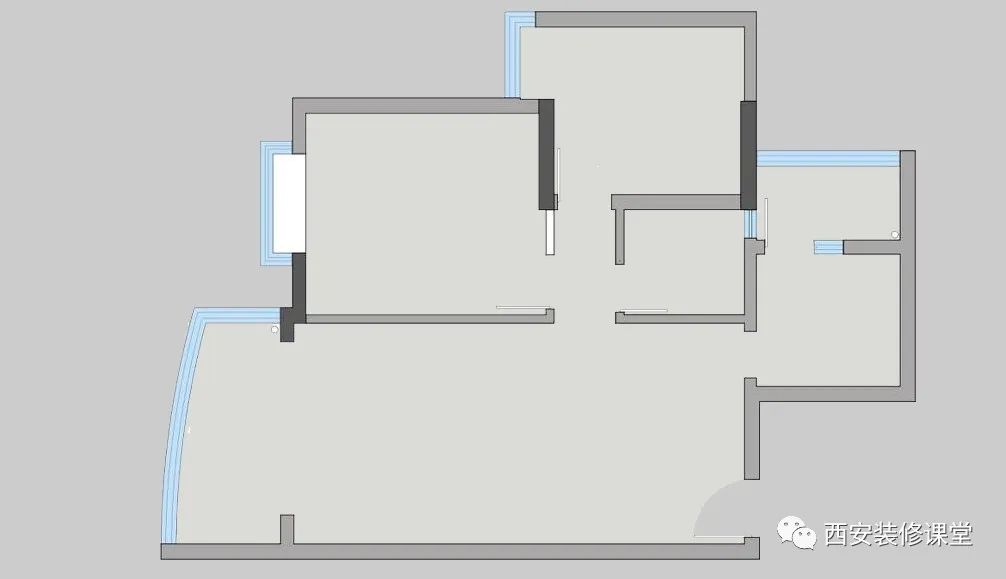 85㎡两室两人住，灰蓝现代范