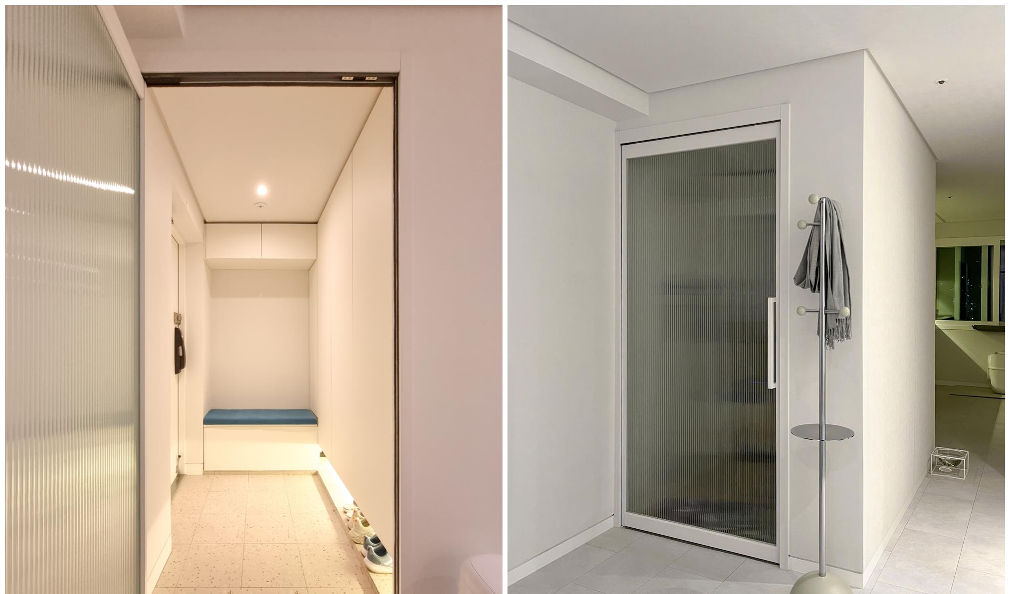 108㎡改造前后对比,单是客厅就被拆成4大功能!玄关让人眼前一亮