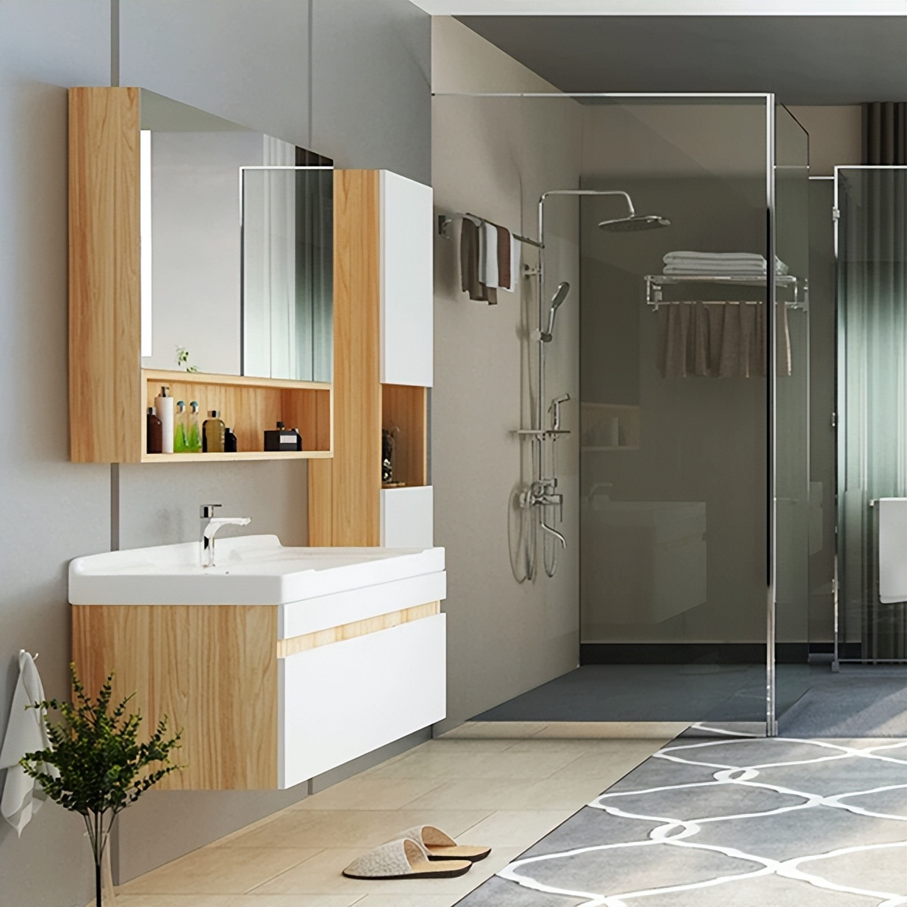 浴室东西太乱不美观?不怕,一个浴室柜帮你搞定!