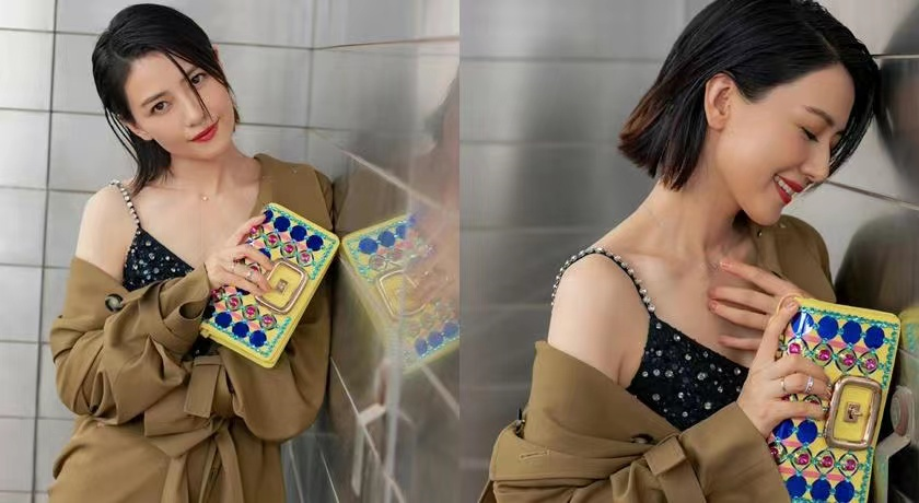 化妆 高圆圆剪短发后尺度大开,深V露胸前雪白肌肤,姿态撩人!