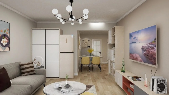 90平现代风二居室，餐厅温馨，女儿房设计童趣十足