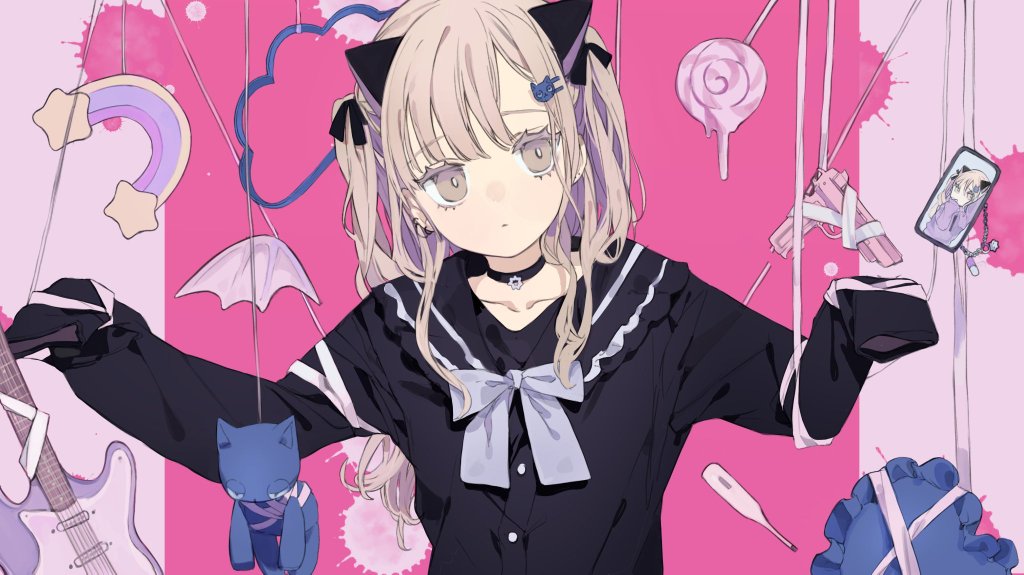 哆啦A梦|【动漫美图】呆萌又酷酷的少女，作品色调偏灰色，角色娇小可爱