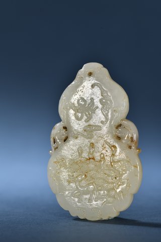 和田玉籽料|清代 和田玉籽料福如东海挂件