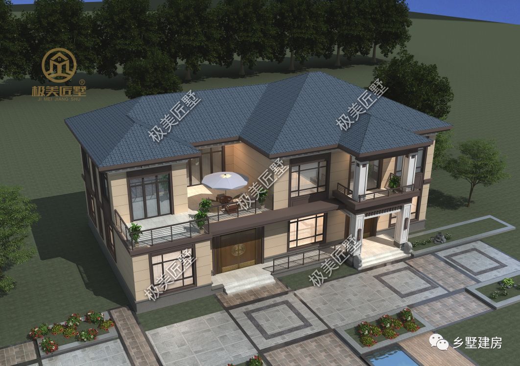 想要满足两代人的审美,那就建个新中式别墅吧,既古典又时尚