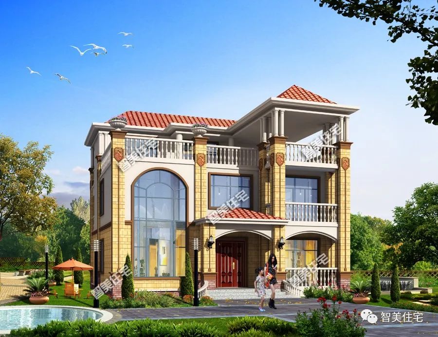 面宽12.5米，入户即是堂屋的欧式别墅，主体造价30万左右