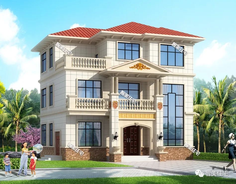 客厅挑空设计,室内有7个卧室,这样的简欧别墅你喜欢吗?