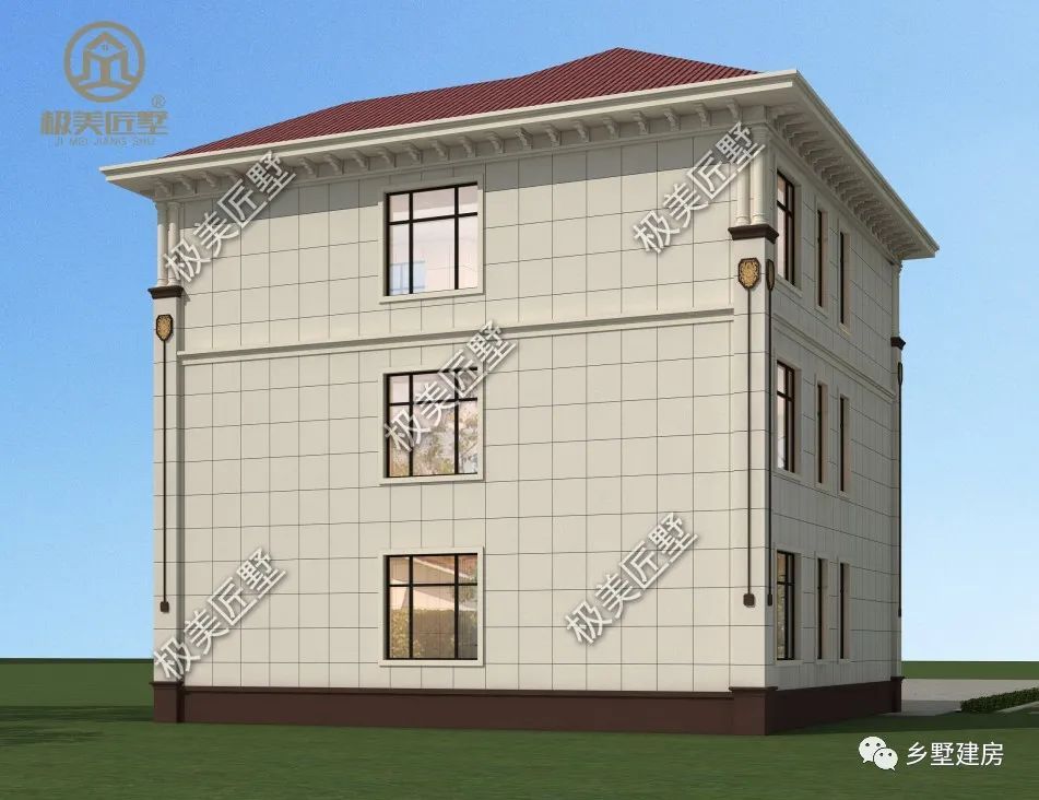 13X12米经典三层简欧别墅,同样的自建房,不一样的韵味